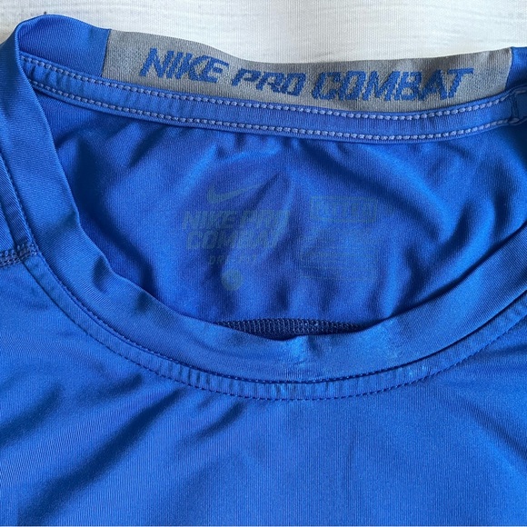 Nike Pro Combat Shirt fitted men’s Lg blue - Picture 5 of 7